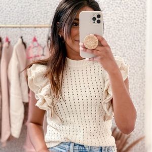 Crewneck Short Sleeve Pullover Sweater